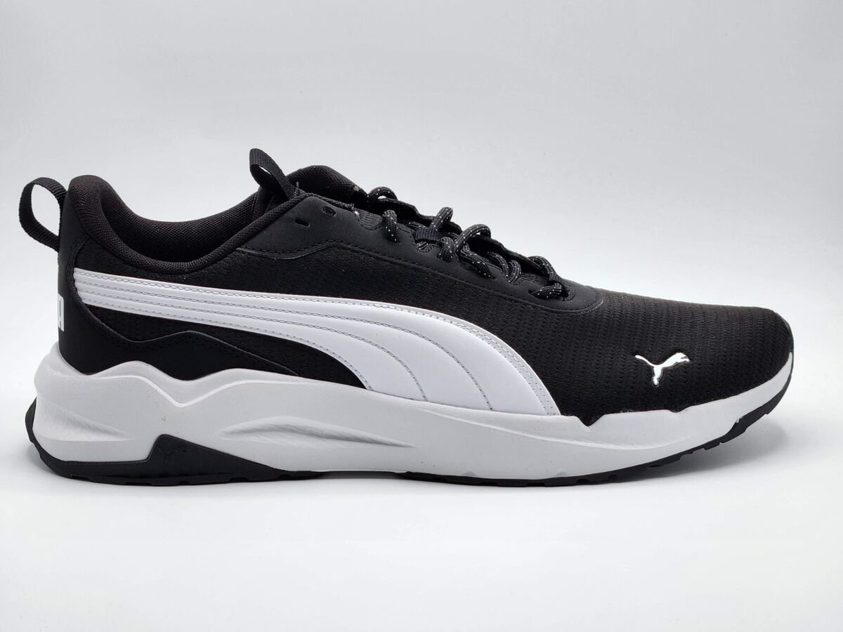 Puma men zip c sneakers soft foam black white